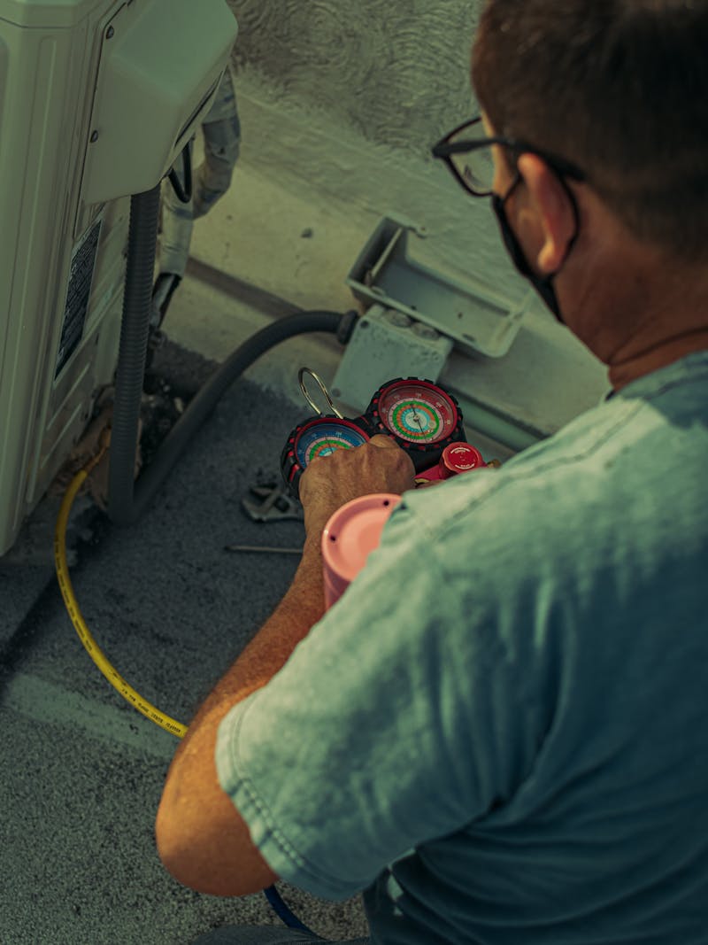 checking the HVAC refrigerant