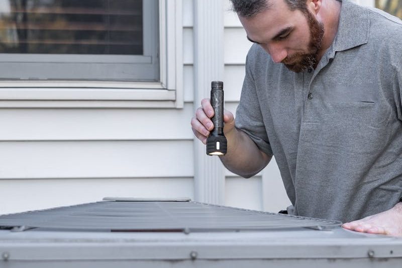 a professional checking the HVAC system